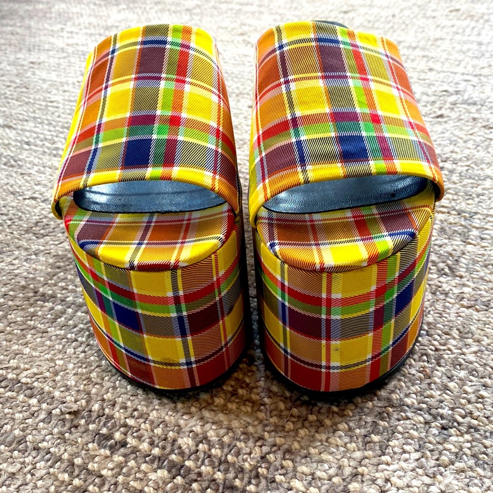 Simon Miller Retro Plaid Blackout Platform Sandals - Picture 3 of 3